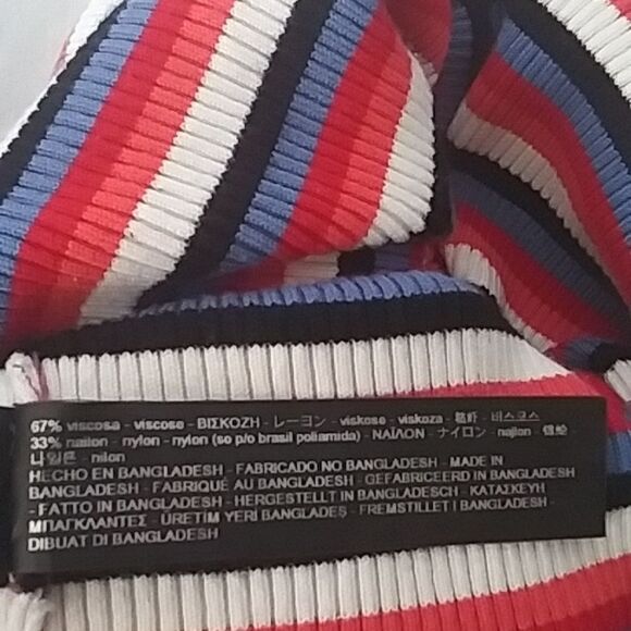 Zara Dress One Shoulder Mini Striped Stretchy Ribbed Body Con Summer Par… - Picture 13 of 16